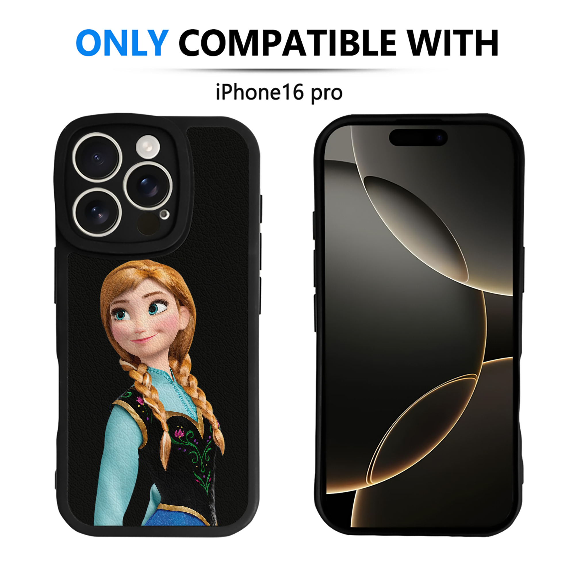 （画像用） アナと雪の女王 アンナ エルサ Frozen Anna Elsa 【iPhone 16シリーズ対応】シリコンスマホケース（レザー調） 材質：シリコン